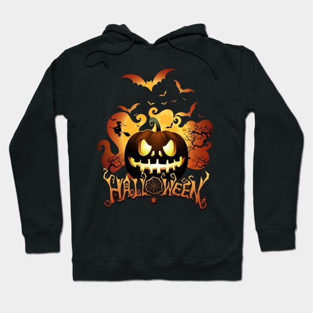 happy halloween horror nights pumpkins and witches Hoodie by Digitalartrock